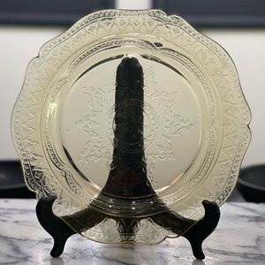 🟨 Vintage Yellow Federal Patrician Amber Depression Glass Dinner Plate, 1930s🟨